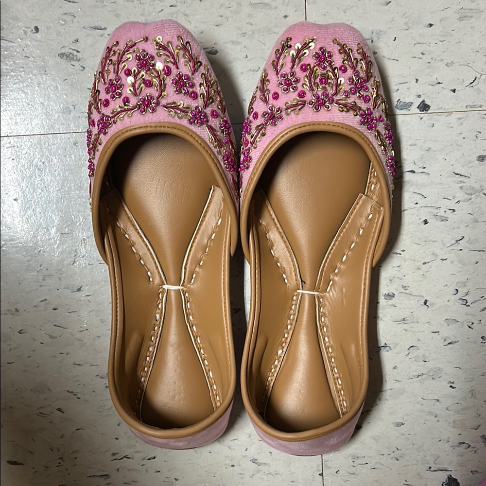 Embroidered Pink Women's Shoes